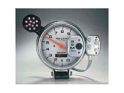 Silver Pro Stock Tachometer 5", pedestal mount