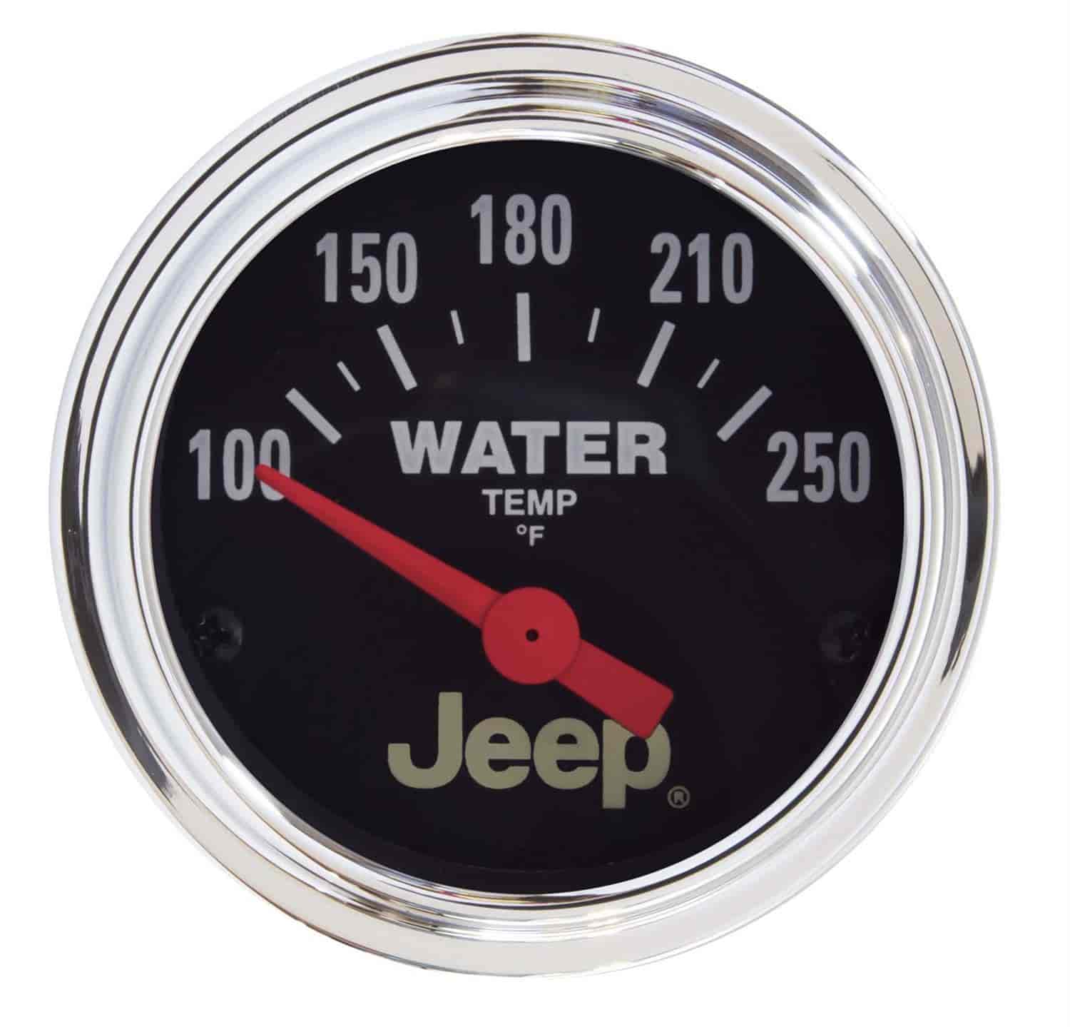 Officially Licensed Jeep Water Temperature Gauge 2-1/16" Electrical (Short Sweep)