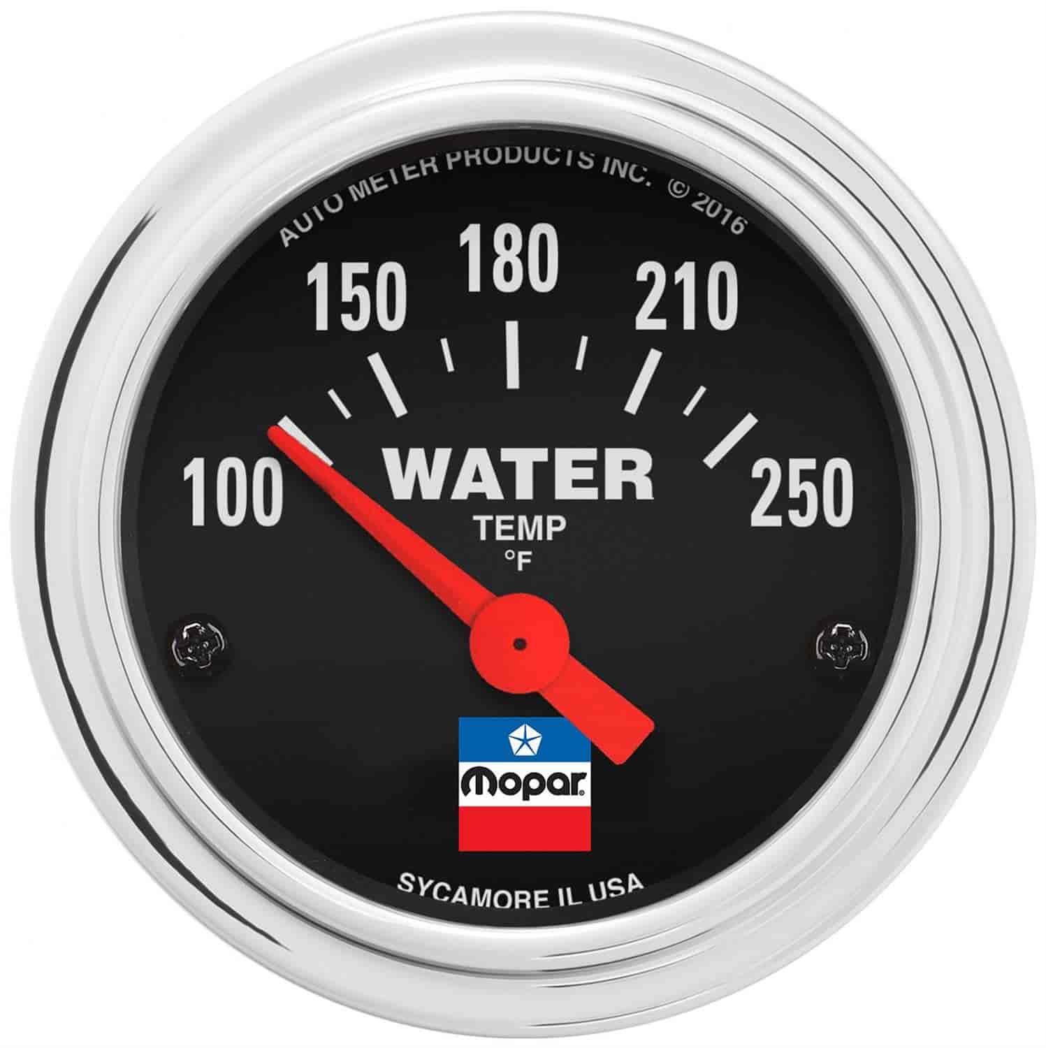 Officially-Licensed Mopar Classic Water Temperature Gauge 2 1/16