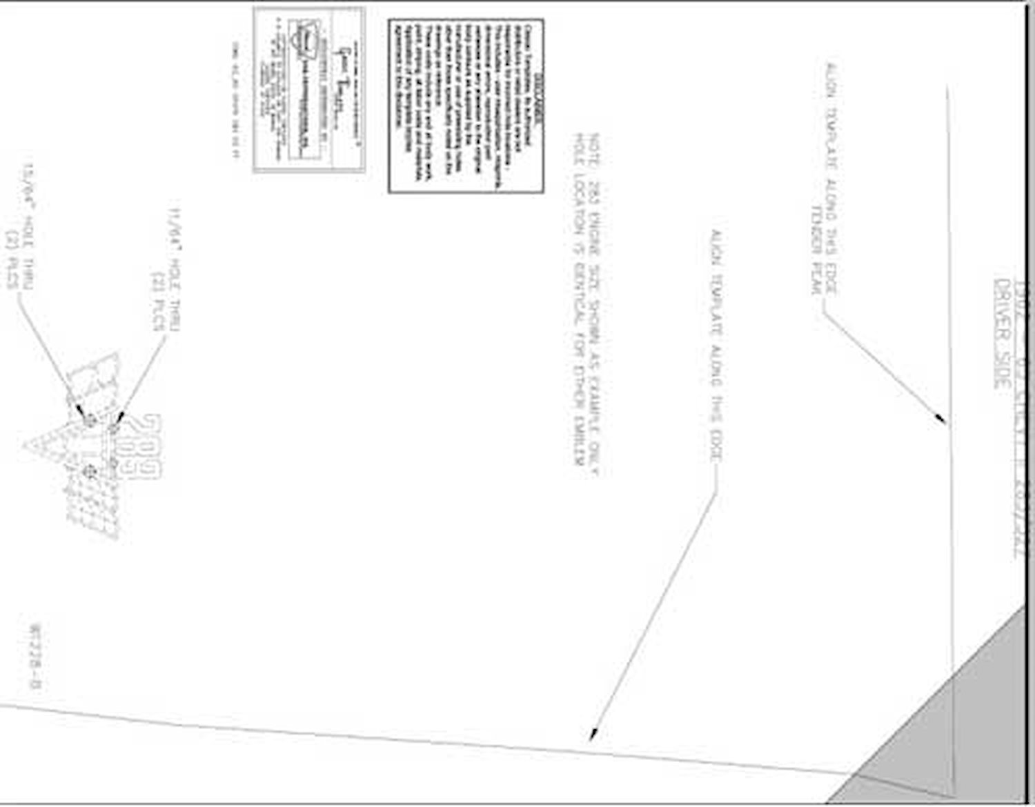 62-65 Nova 283/flag Fender Emblem Template Kit