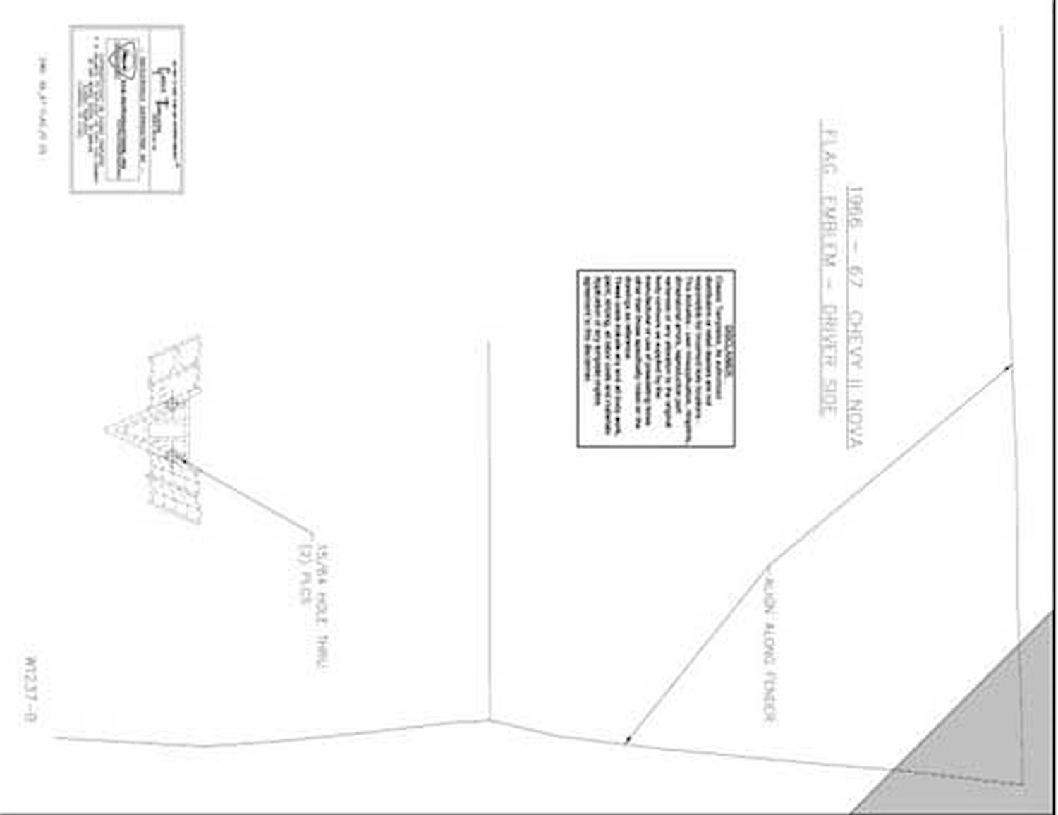 66-67 Nova Std.v-8 Fender Flag Template Kit