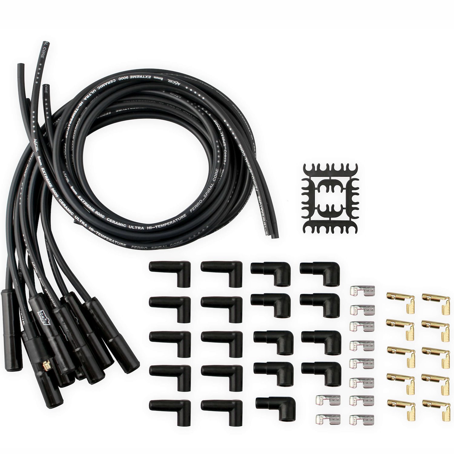 Accel 9000CK: Extreme 9000 Ceramic Universal Plug Wire Set [Straight 180  Degree Boots] - JEGS