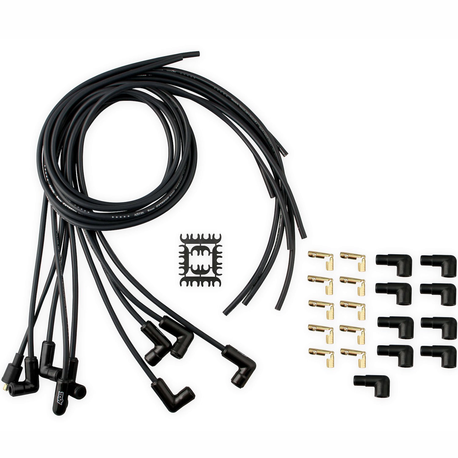 Accel 9000C: Extreme 9000 Ceramic Universal Plug Wire Set [Straight 180  Degree Boots] - JEGS