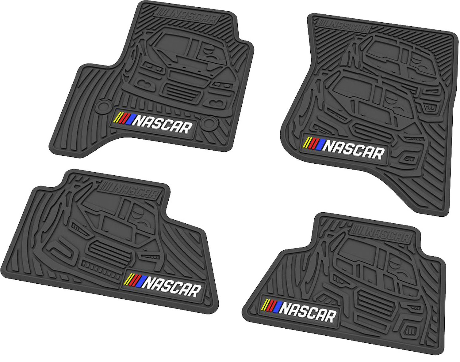 Legendary Auto Interiors Nascar Flex Tread Next Generation Floor Mats 2015 2018 Chevy Silverado Gmc Sierra Crew Cab Black Set Of 4