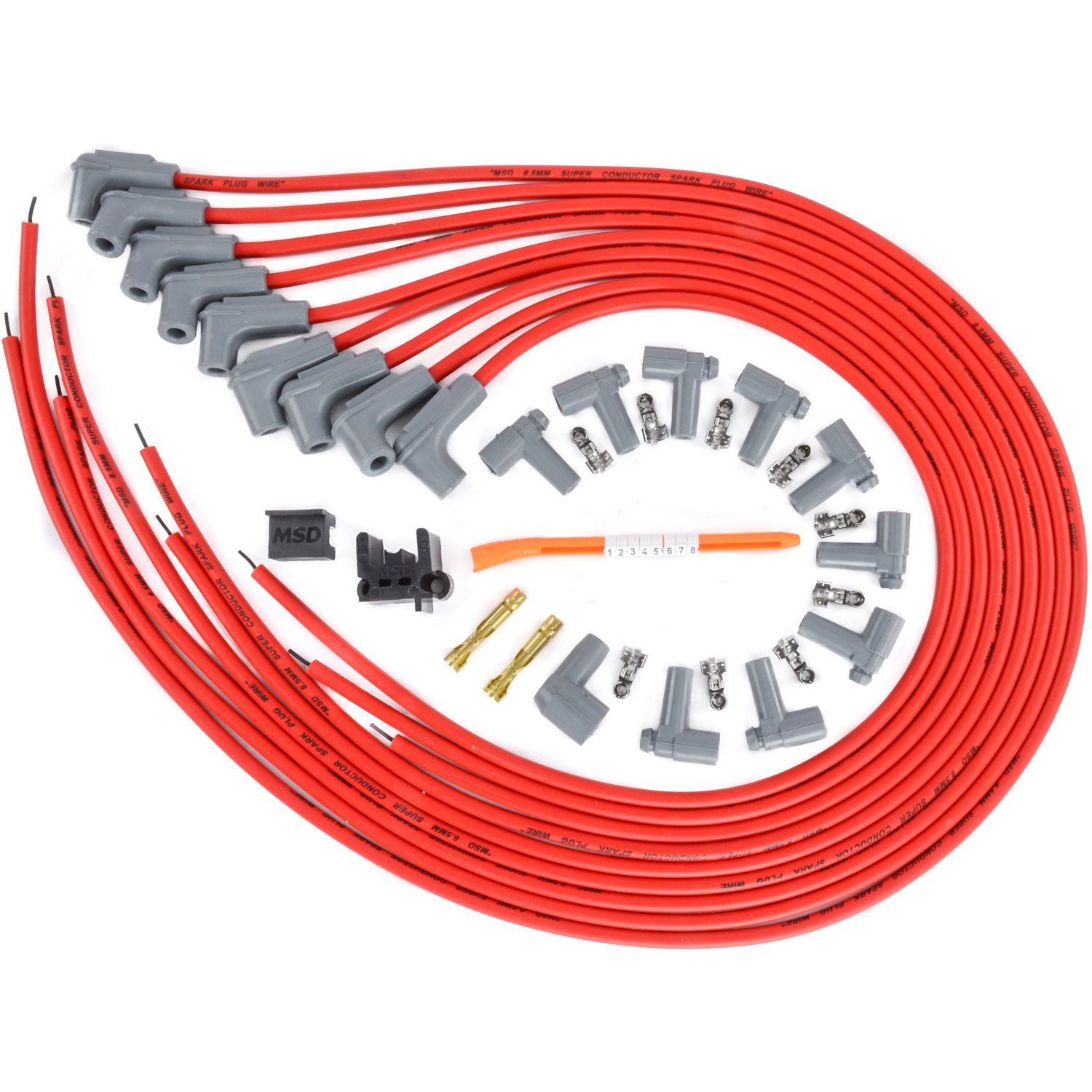 MSD Ignition 31229: Red Universal 8.5mm Spark Plug Wire Set 8-Cylinder  JEGS