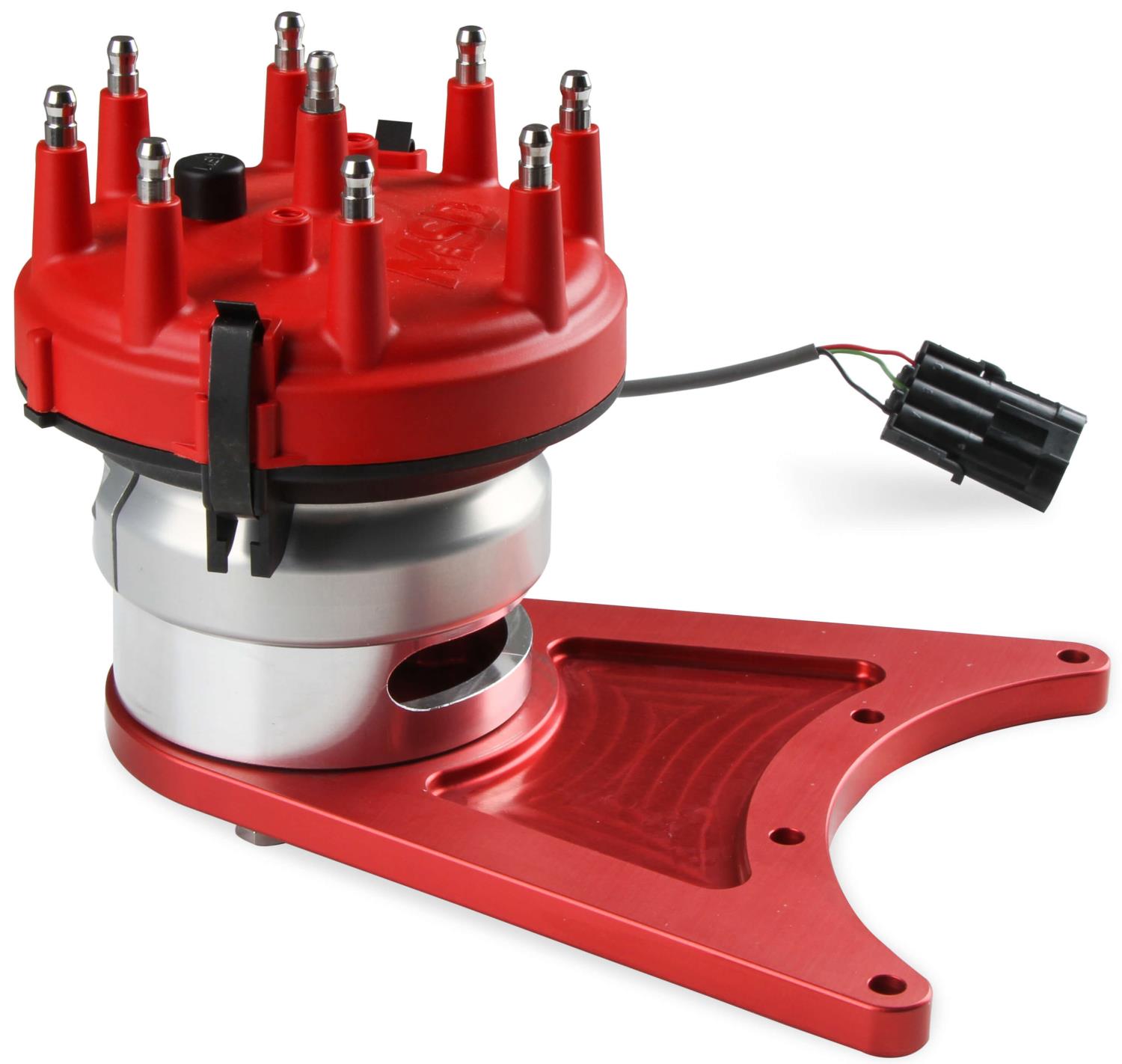 Msd Pro Billet Front Drive Distributor W Adjustable Hall Effect Sync Pickup For Small Block Chevy Red Hei Cap Jegs