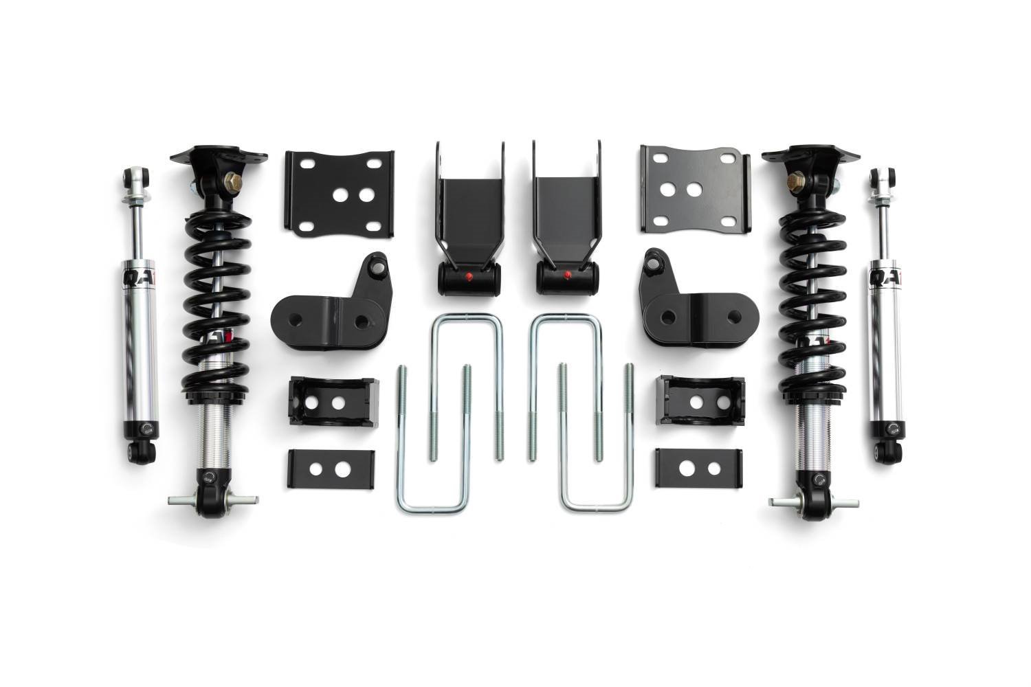 LK01-FF02 Lowering Kit w/Single-Adjustable Shocks for 2015-2020 Ford F-150 4WD [700 lb. Springs]