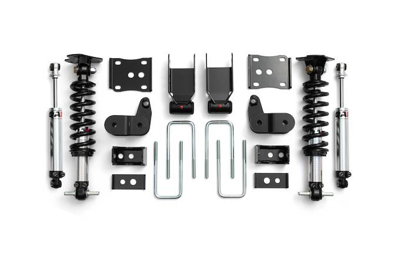 LK02-FF01 Lowering Kit w/Double-Adjustable Shocks for 2015-2020 Ford F-150 2WD [500 lb. Springs]