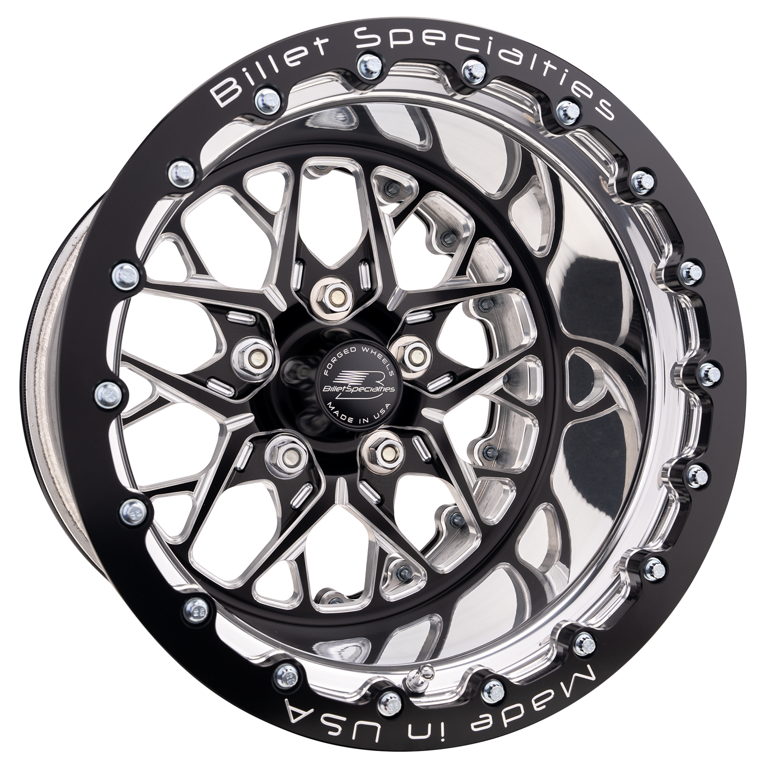 REDLINE Double-Beadlock Wheel, Size: 15" x 10", Bolt Pattern: 5" x 4.75", Offset: 61 mm [Black]