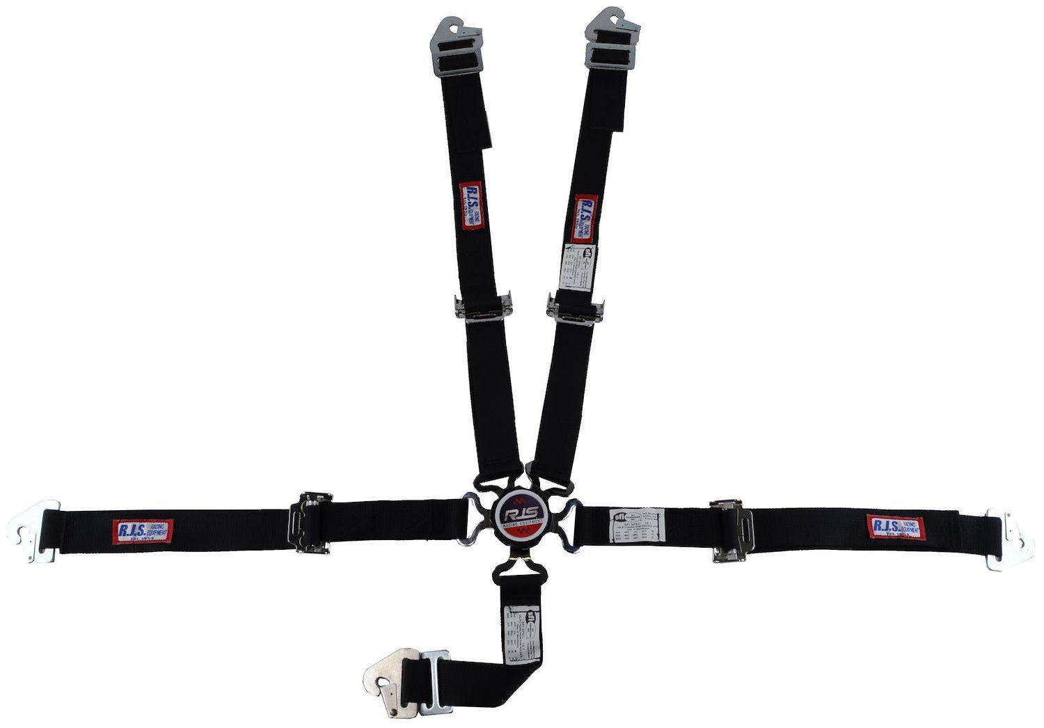 SFI 16.1 CAM-LOCK HARNESS 2 PULL UP Lap Belt 2 Shoulder Harness Individual ROLL BAR Mount 2 DOUBLE Sub ALL WRAP ENDS BLACK