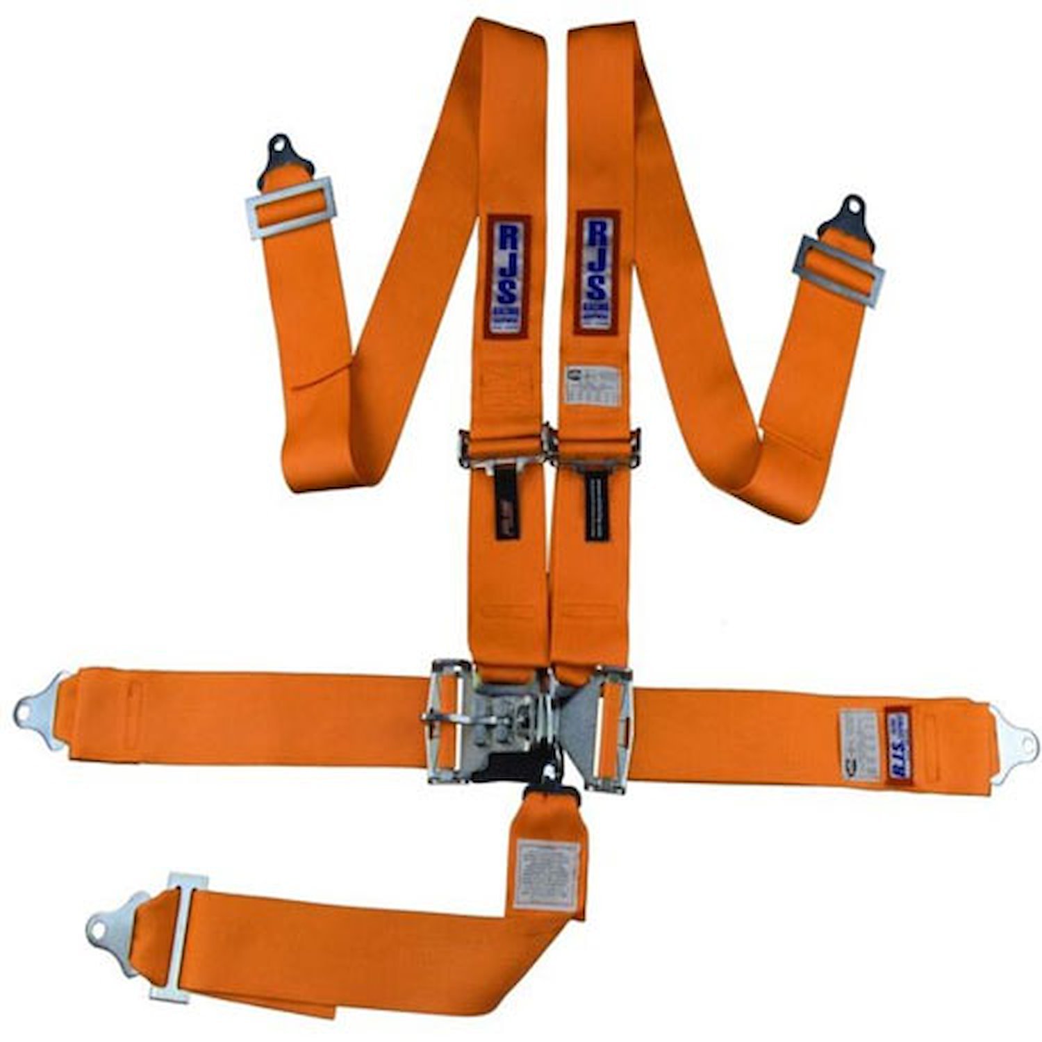 5-Point Latch and Link Racing Harness Orange