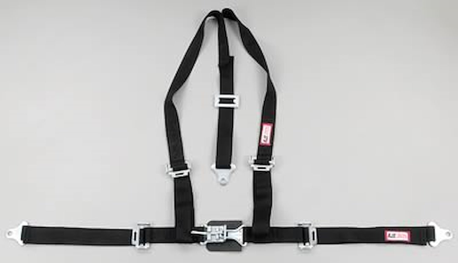 NON-SFI L&L HARNESS 3 PULL UP Lap BELT SNAP SEWN IN 2 S.H. Y FLOOR Mount w/STERNUM STRAP WRAP/BOLT GRAY