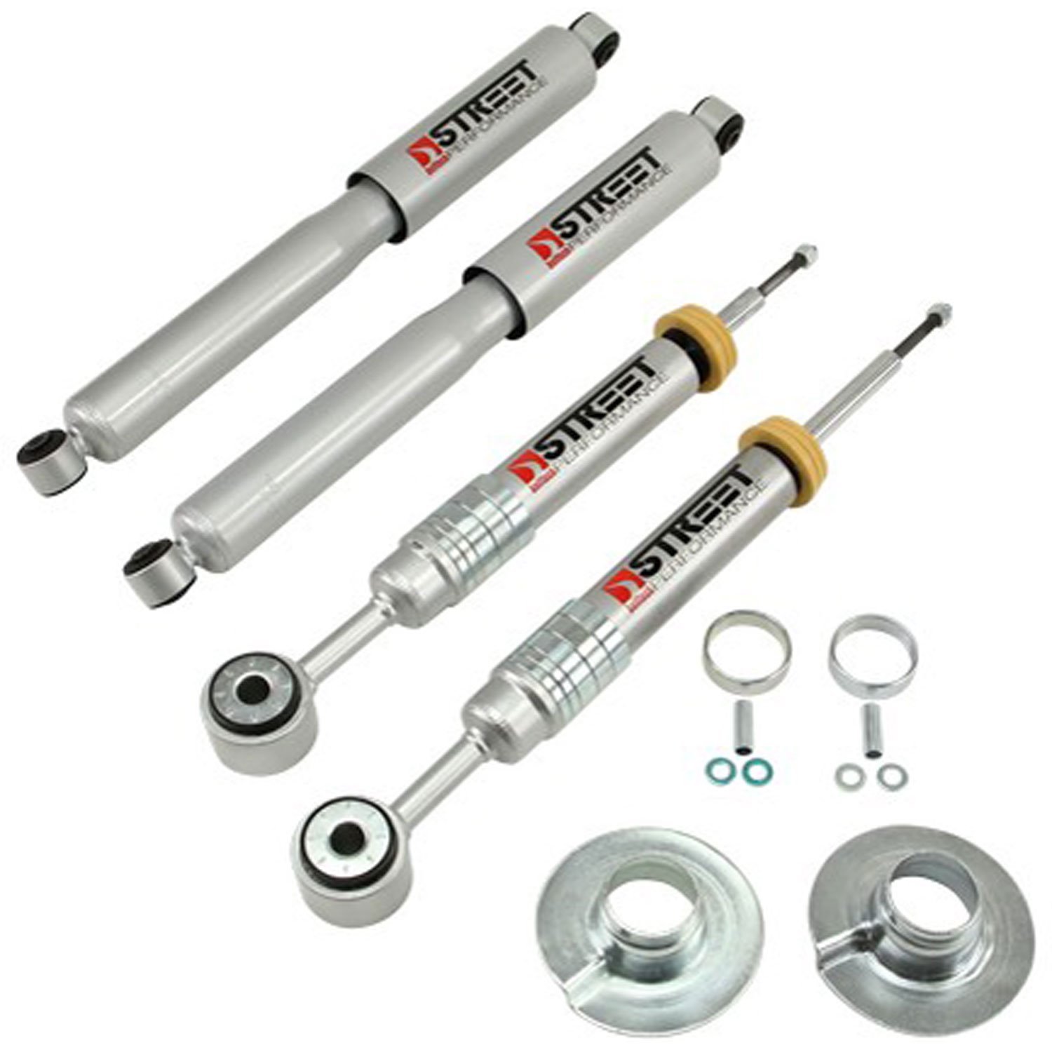 Street Performance Shock Set includes (2) 146-2105DD Front Shocks and (2) 146-2212IF Rear Shocks
