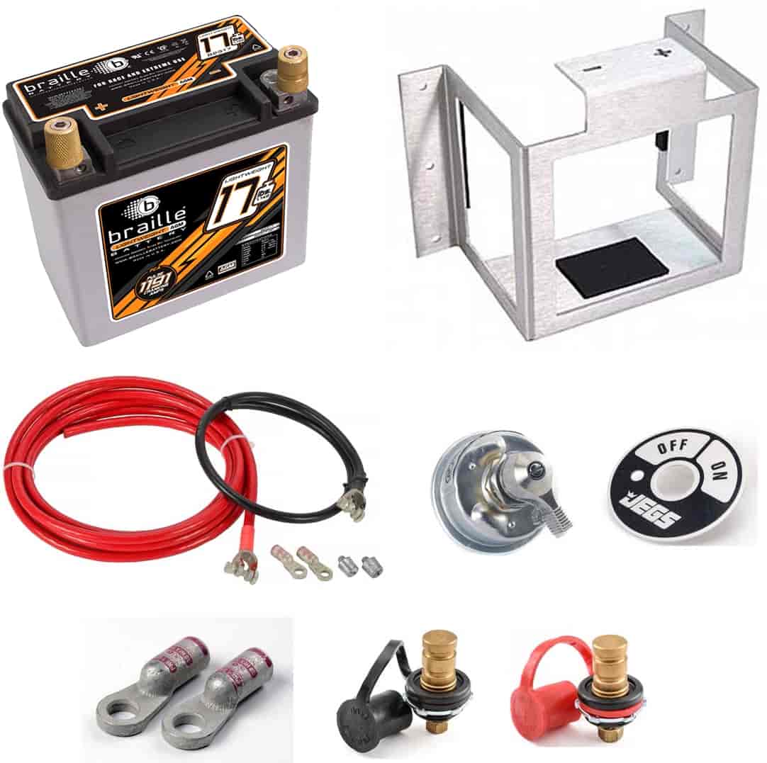 Braille Battery B2317K1: Racing Battery with Mount and Cables Kit - JEGS  High Performance