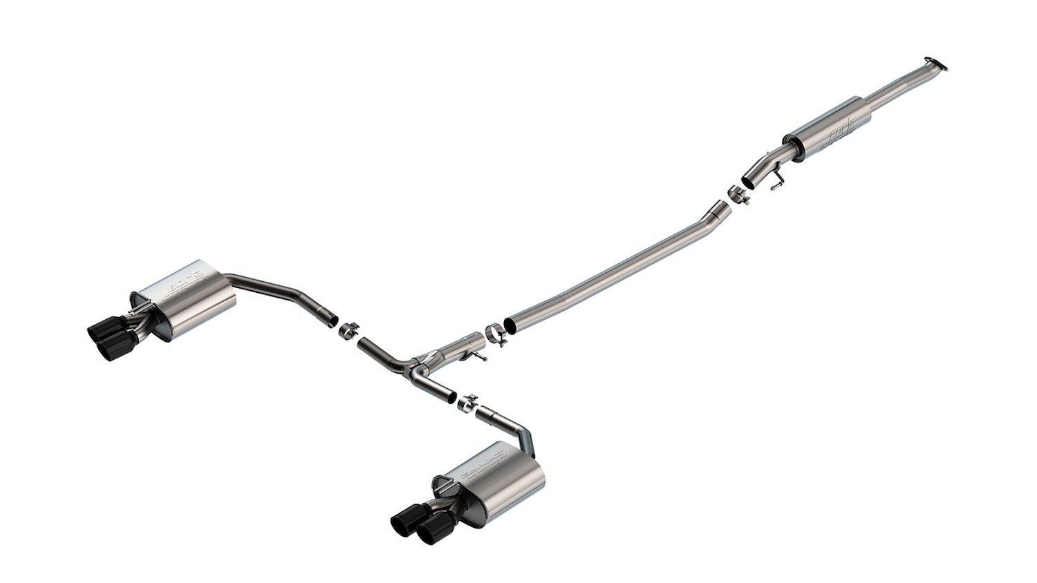 140891BC Cat-Back Exhaust System Fits Select Kia K5 GT 2.5L FWD, Black Chrome Tips [S-Type Muffler]