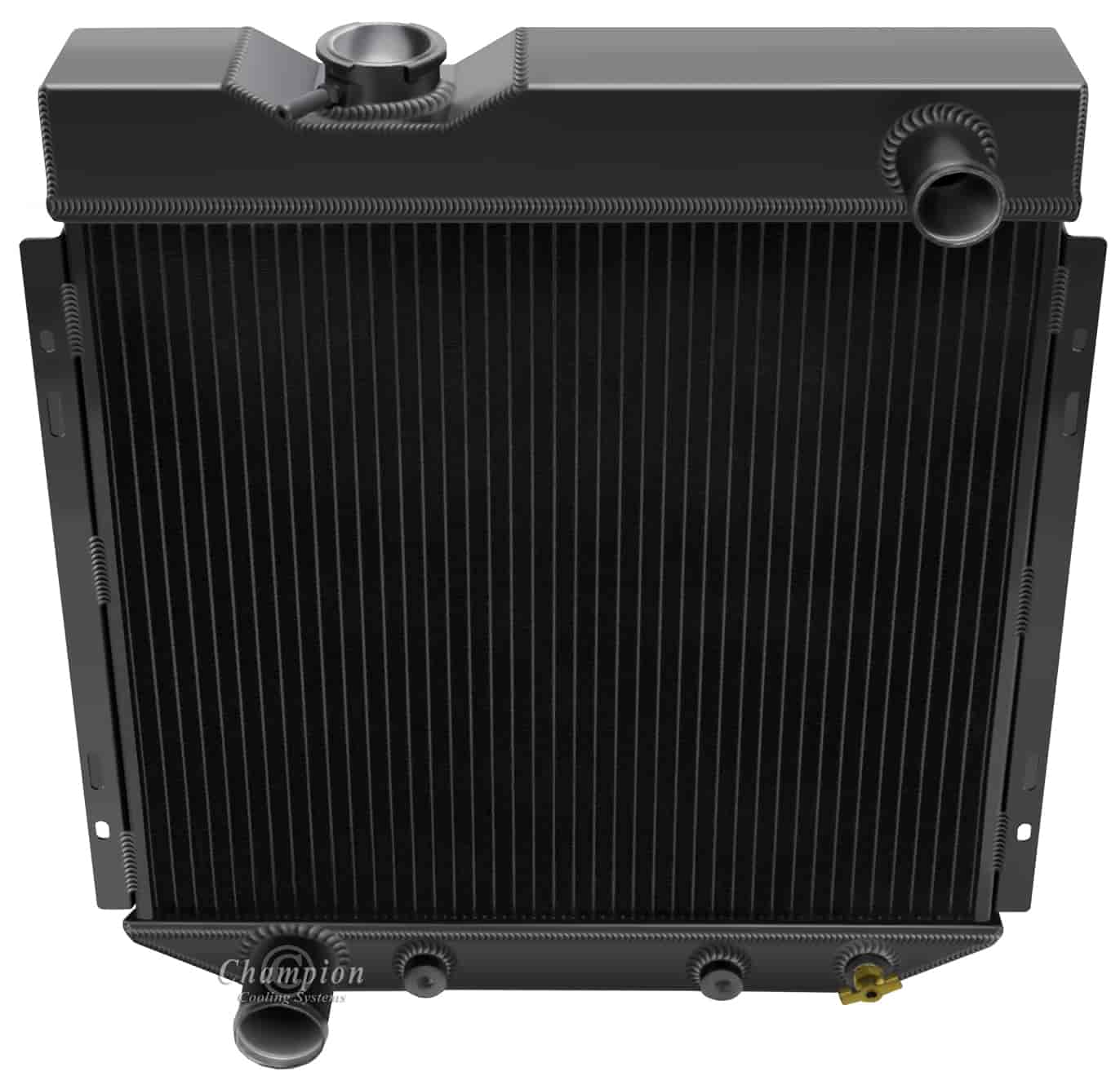 3-Row Aluminum Radiator 1960-1966 Ford V8, Semi-Gloss Black Finish