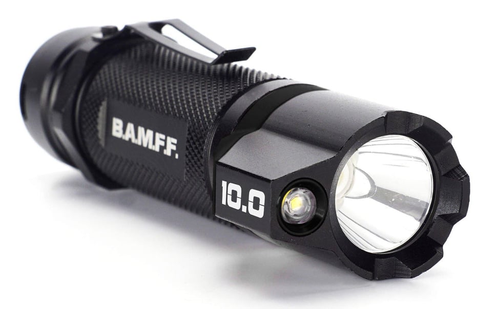 BAMFF 10.0 Rechargeable Dual LED Tactical Flashlight, 1,000