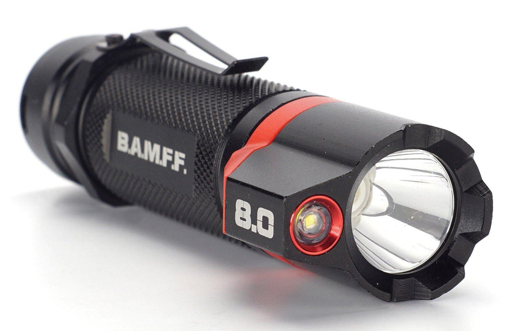 BAMFF 8.0 Rechargeable Dual LED Tactical Flashlight, 800 Lumens, with CREE LEDs