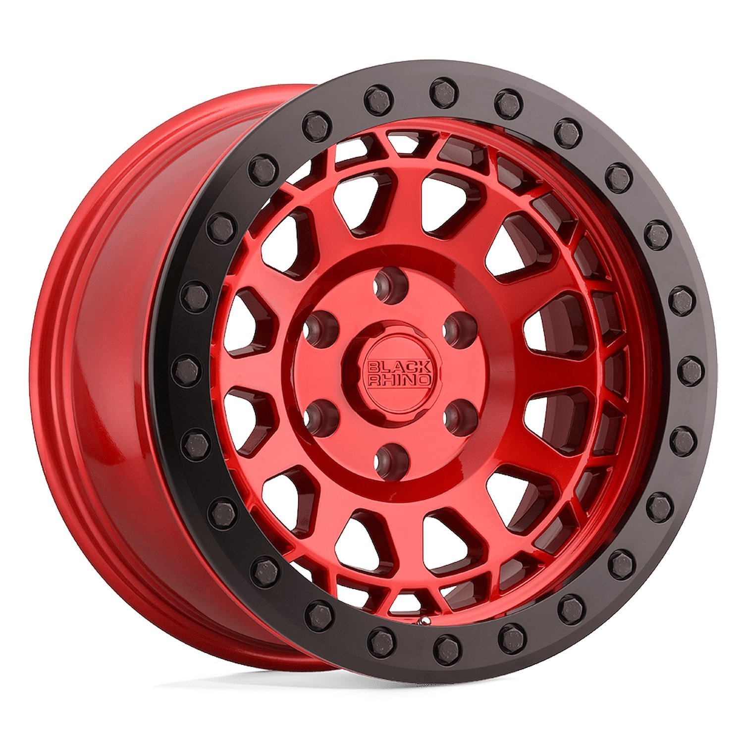 1785PRM-85127R71 PRIMM BEADLOCK Wheel [Size: 17" x 8.50"] Candy Red w/Black Bolts