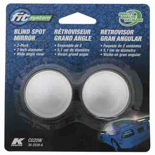 2 Round 2pcs. Easy Stick-on Installation. Convex Lens increases visibility. Includes adhesive tape f