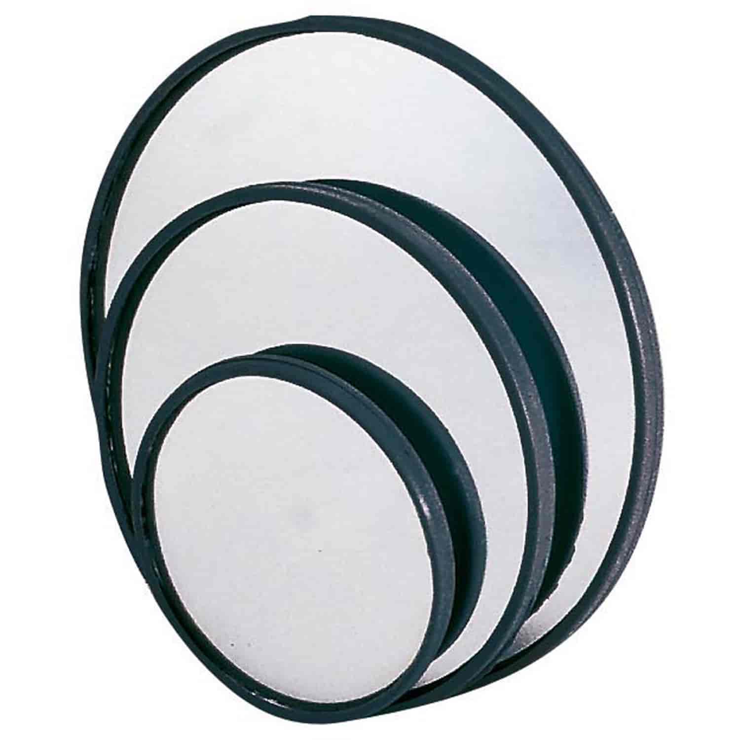 Stick-On Round Mirror This mirror is 3-3/4 inches in diameter.