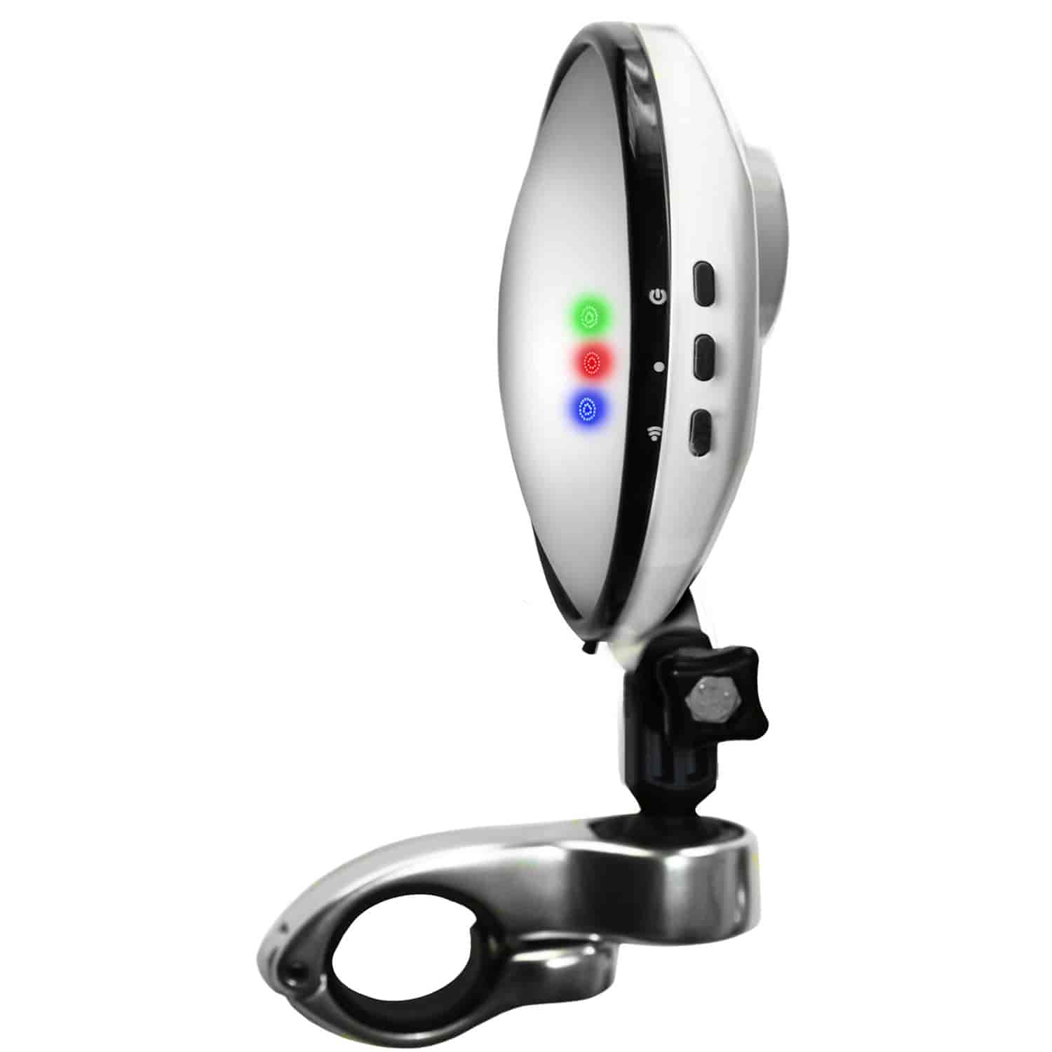 White Wi-Fi Bicycle/Motorcycle Camera with Rear-View Mirror