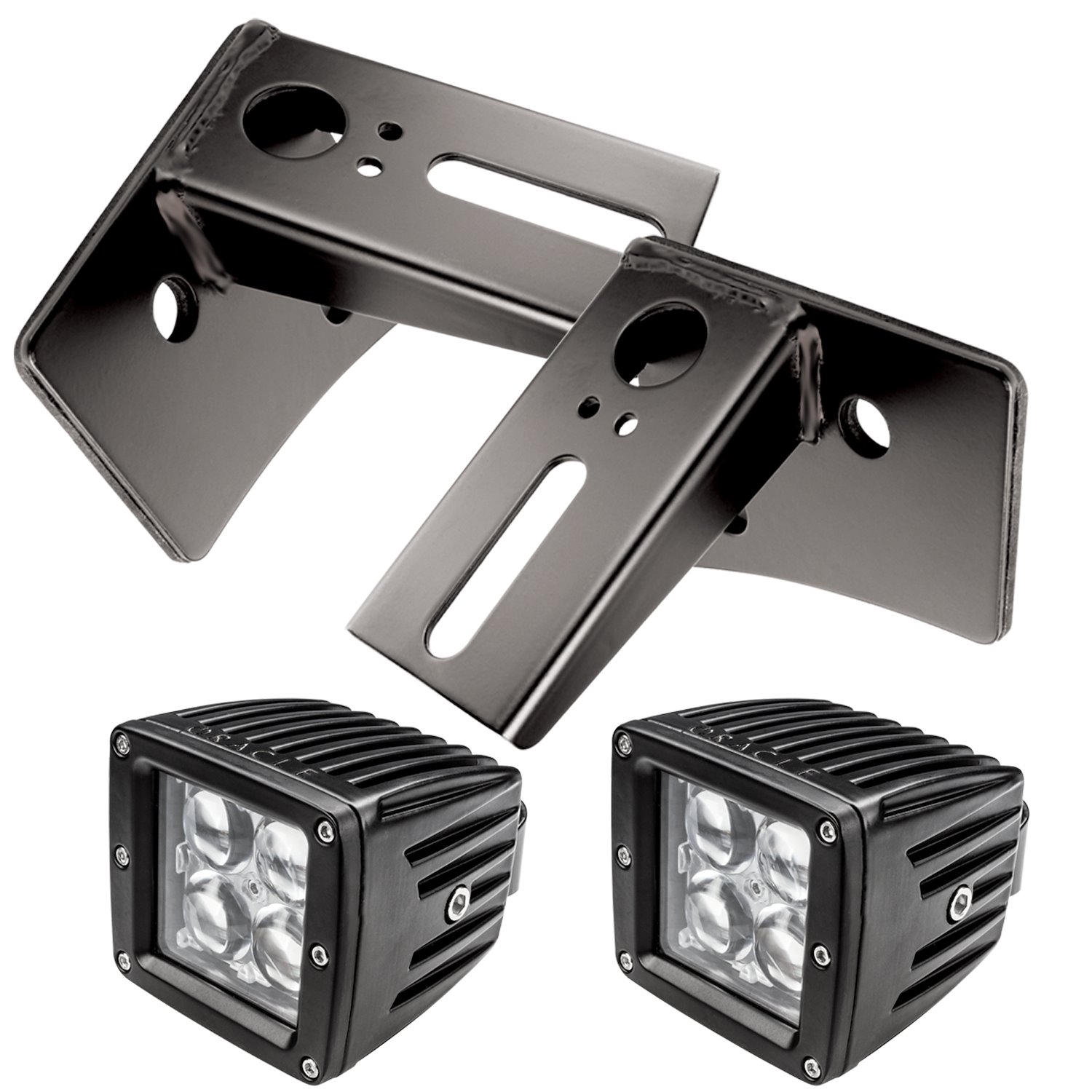 Jeep JK Lower Windshield Mount Brackets + Lights Combo