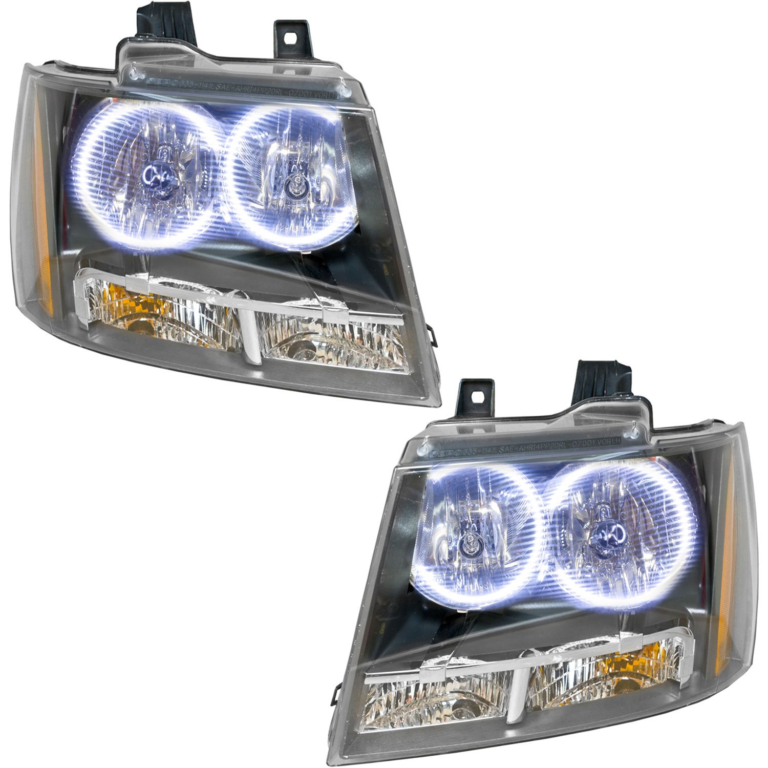 LED HALO Headlight Assembly Comes with preinstalled white LED Halos