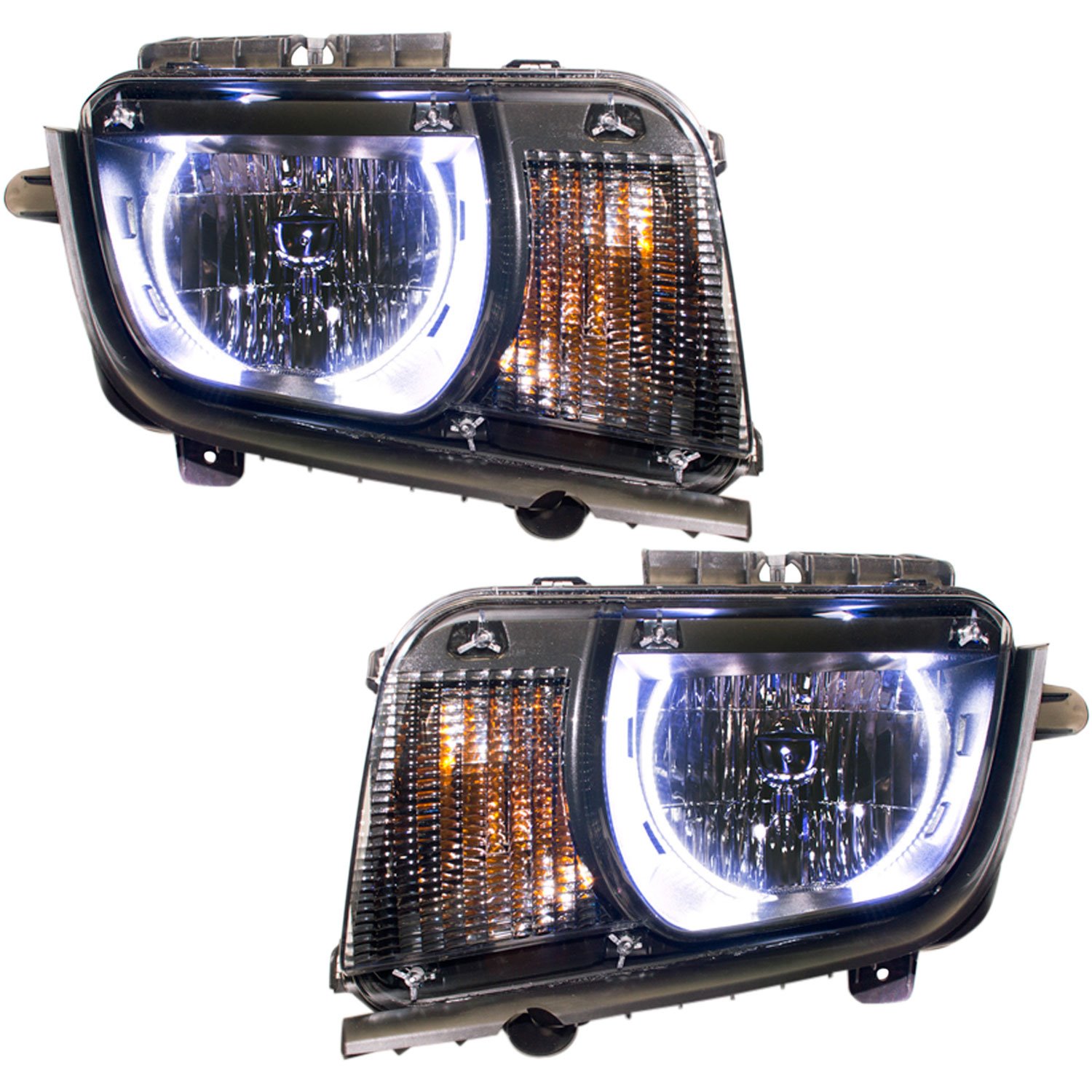 LED HALO Headlight Assembly Comes with preinstalled white LED Halos