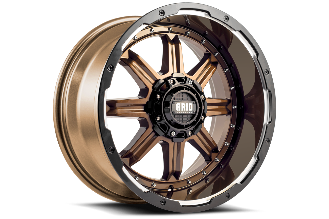 GD10-Series Wheel, Size: 18 x 9 in., Bolt Pattern: 8 x 180 mm, Offset: 15 mm [Gloss Bronze w/Black Lip]