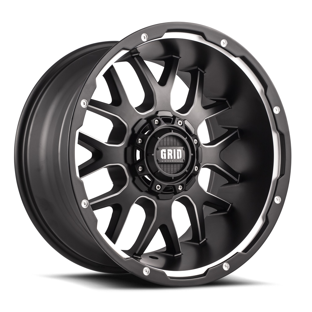 GD02-Series Wheel, Size: 20 x 9 in., Bolt Pattern: 6 x 114.30 mm, Offset: 35 mm [Matte Black/Milled]