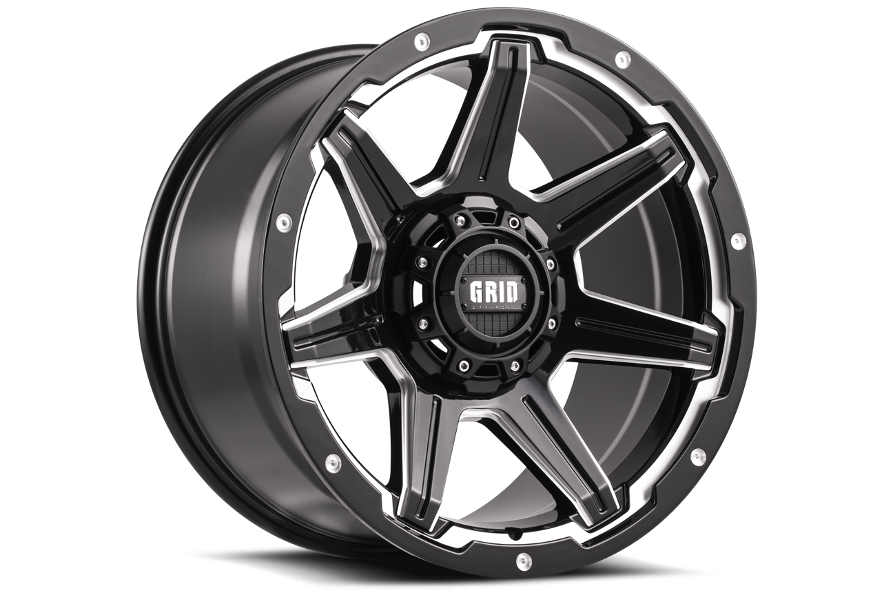 GD06-Series Wheel, Size: 20 x 9 in., Bolt Pattern: 5 x 150 mm, Offset: 0 mm [Gloss Black/Milled]