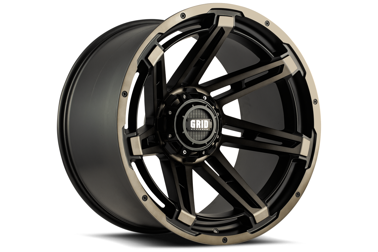 GD12-Series Wheel, Size: 18 x 9 in., Bolt Pattern: 5 x 127/139.70 mm, Offset: -12 mm [Double Dark Tint w/Matte Black Lip]