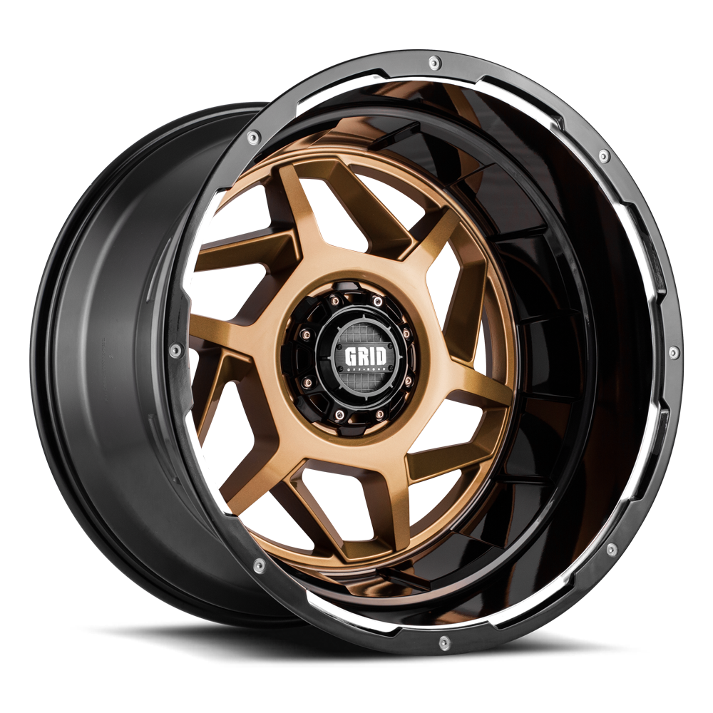 GD14-Series Wheel, Size: 24 x 14 in., Bolt Pattern: 6 x 135/139.70 mm, Offset: -76 mm [Gloss Bronze w/Black Lip]