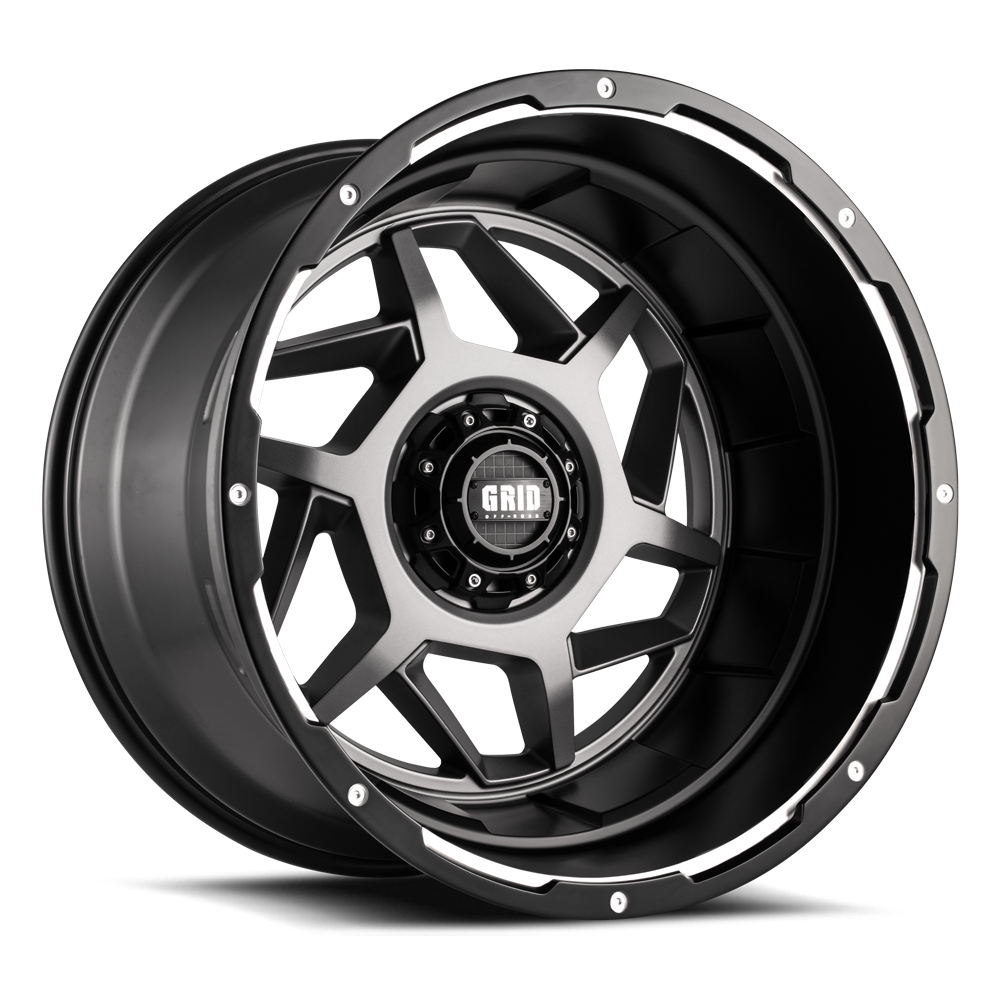 GD14-Series Wheel, Size: 20 x 9 in., Bolt Pattern: 5 x 127/139.70 mm, Offset: 15 mm [Matte Anthracite w/Black Lip]
