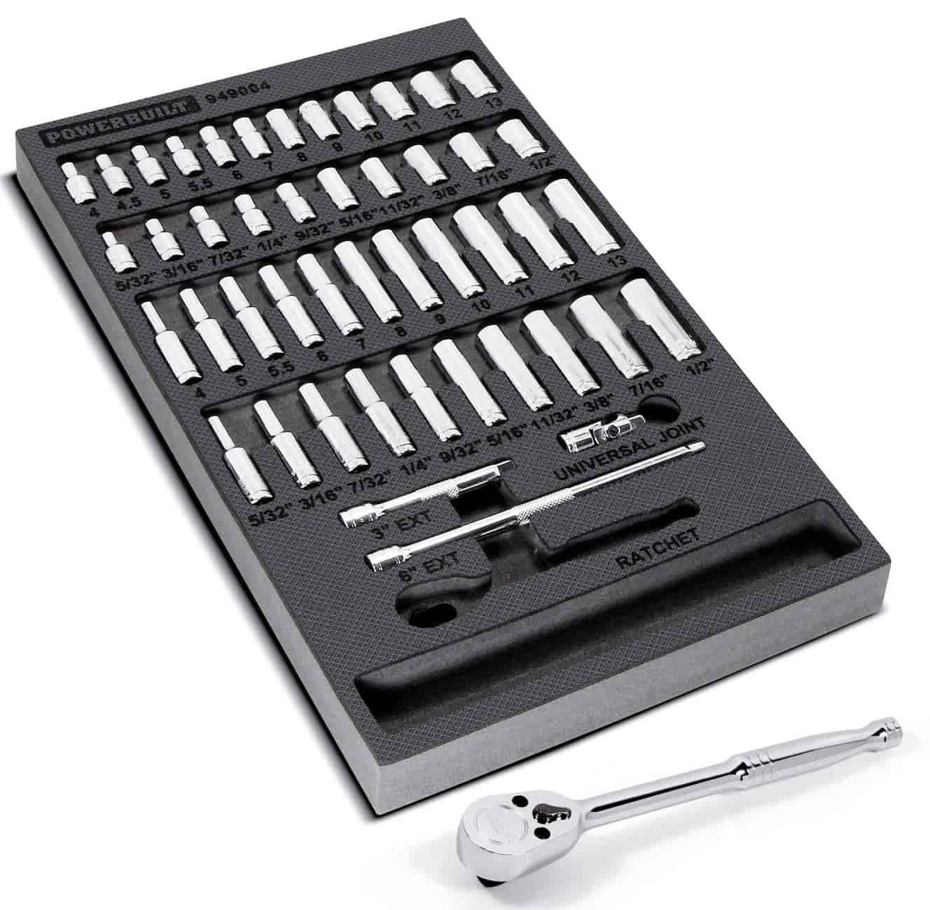 47-Piece Pro Tech 1/4 in. Drive SAE and Metric Socket Set