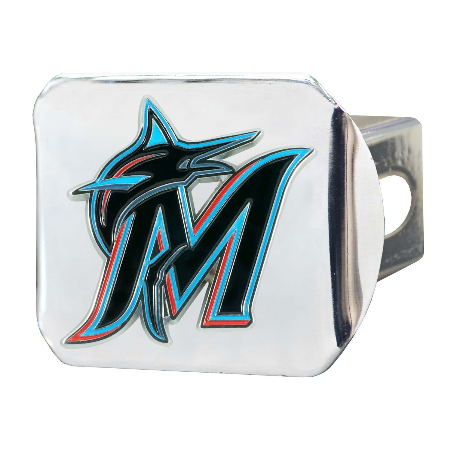 26630 Hitch Cover w/ 3D Color Emblem, Miami Marlins [Chrome]