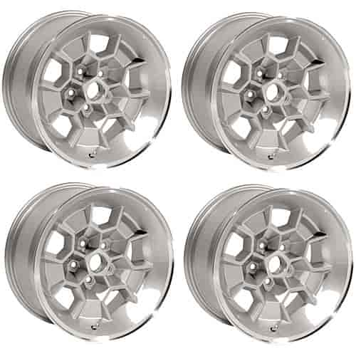 HW1795SLVS Honeycomb Wheel Set [Size: 17" x 9"] Finish: Silver Powder Coated w/Machined Lip