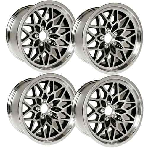 SFW179BLKV2S Snowflake Wheel Set [Size: 17" x 9"] Finish: Black Painted Recesses & Gloss Clear Coat