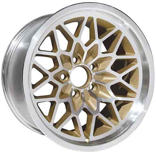 SFW179GLDV2 Snowflake Wheel [Size: 17" x 9"] Finish: Gold Painted Recesses & Gloss Clear Coat