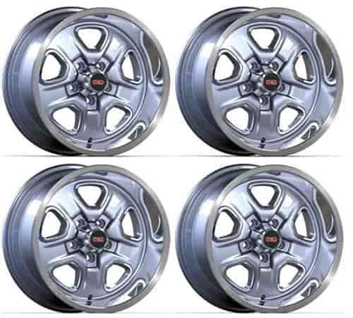 SS2W178SLVK Super Stock II Wheel Set [Size: 17" x 8"] Finish: Silver Powder Coated w/Machined Lip