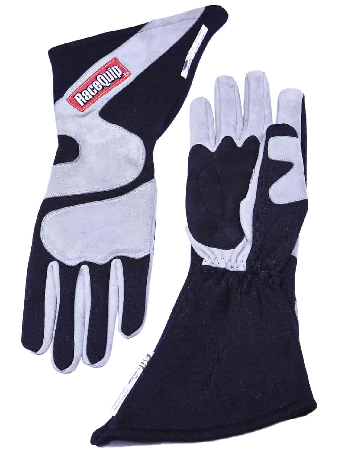 SFI-5 358 Series Long Angle Cut Driving Gloves Gray/Black Large