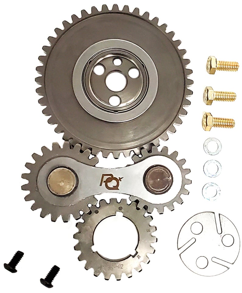 Dual Idler Quiet Gear Drive Set 1955-1995 Small Block Chevy 262-400ci, for Factory Roller Camshaft