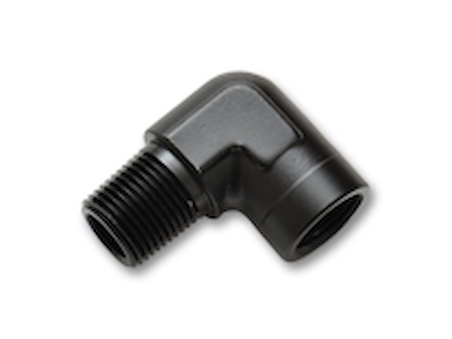 90 Degree Female NPT to Male NPT Adapter Fitting [1/2 in. Female NPT to 1/2 in. Male NPT, Black]