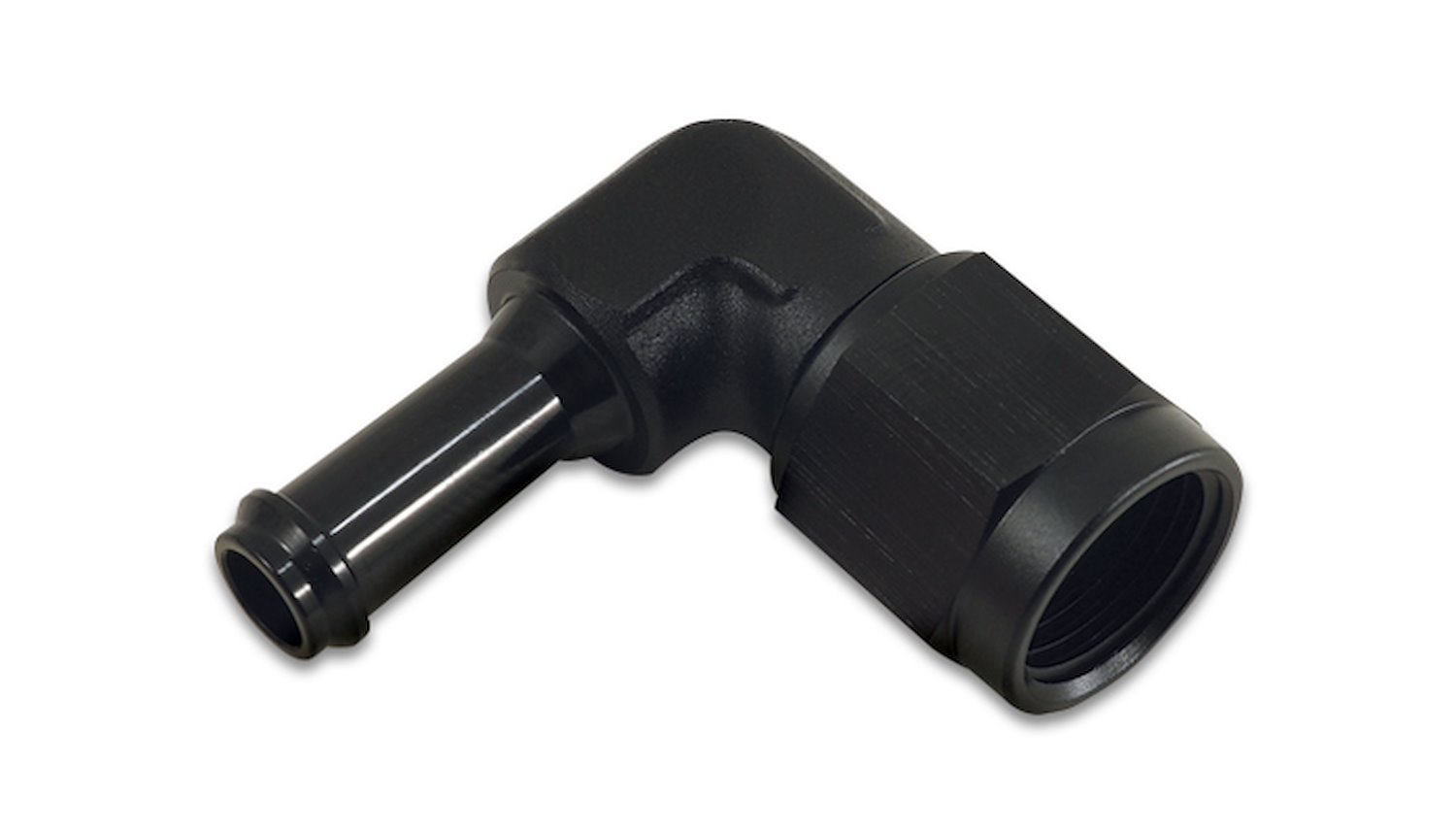 12025 Female AN to Hose Barb 90-Degree Adapter, AN Size: -6, Barb Size: 5/16 in.