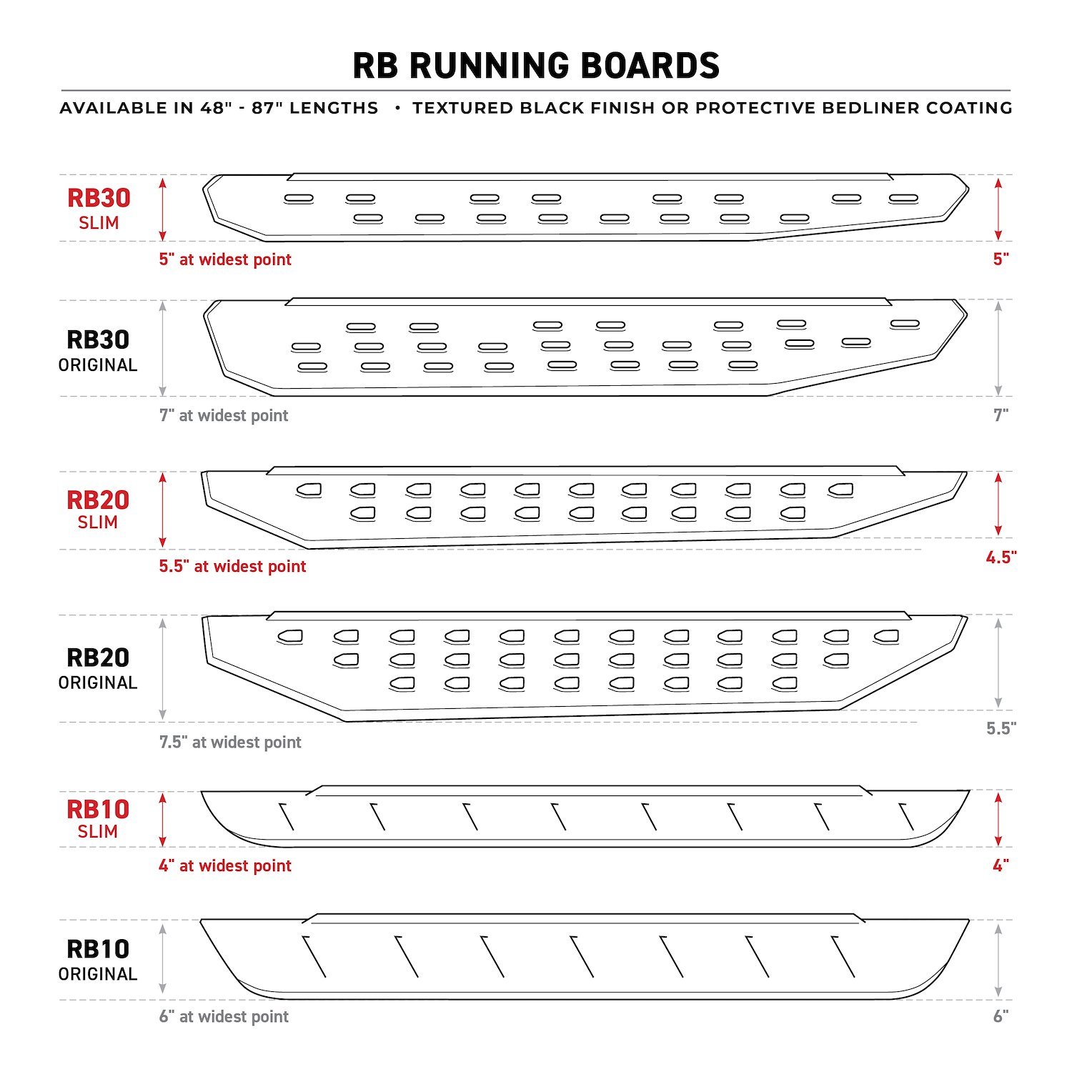 RB30 Running Boards w/Bracket Kit Fits Select Toyota Tundra Crew Max [Textured Black]