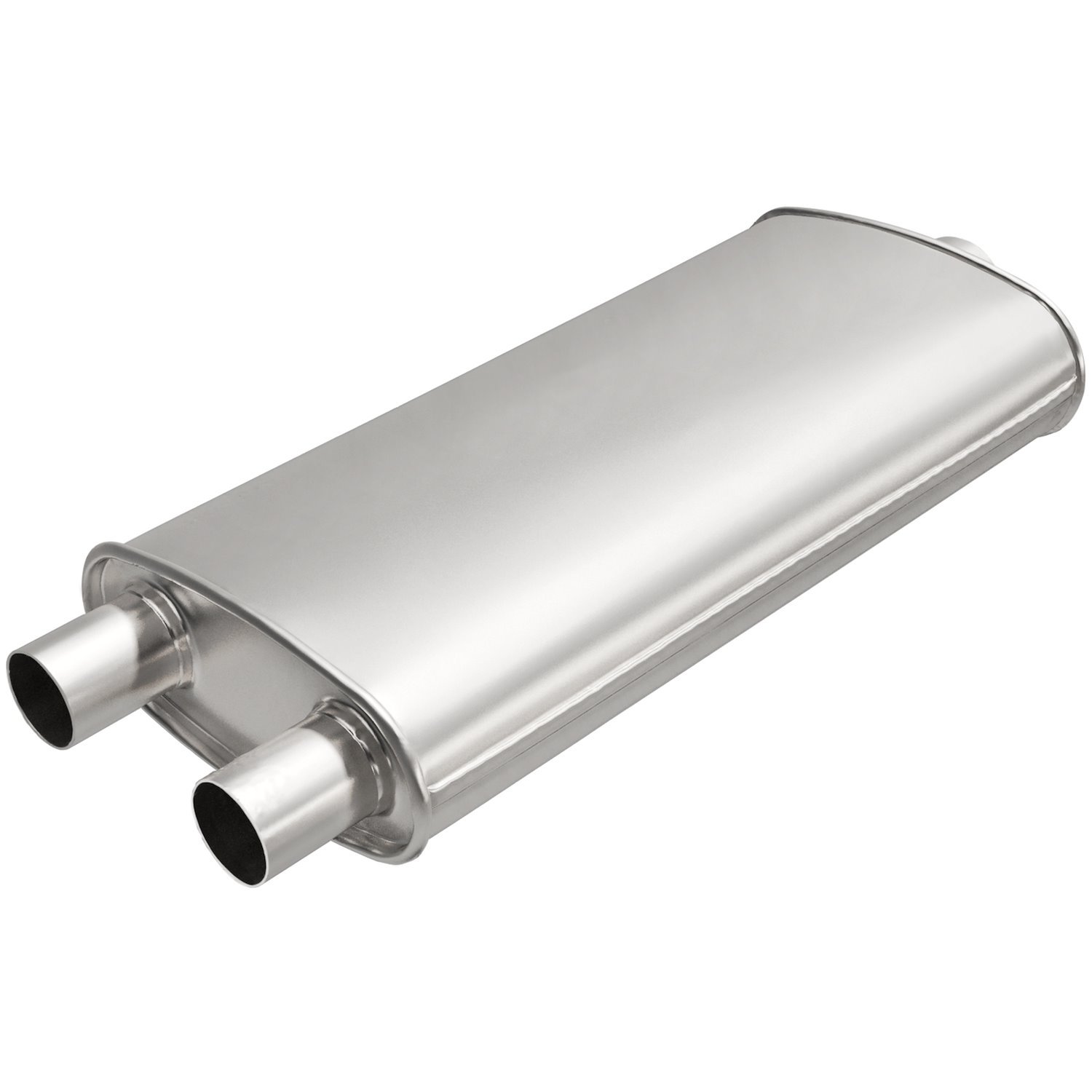Universal Exhaust Muffler, Oval, Inlet/Outlet: 2.50 in./2 in. , Center/Dual