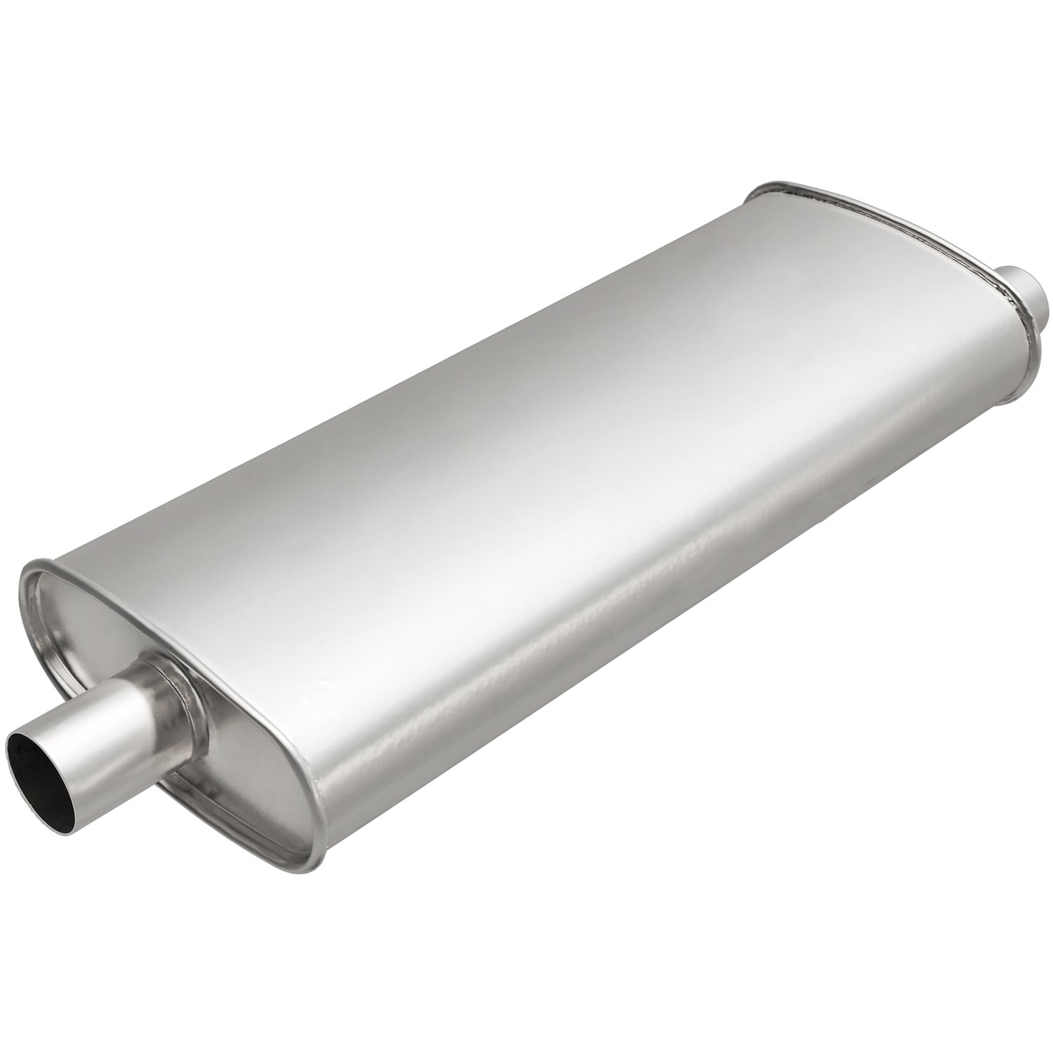 Universal Exhaust Muffler, Oval, Inlet/Outlet: 2.50 in./2.25 in. , Center/Offset