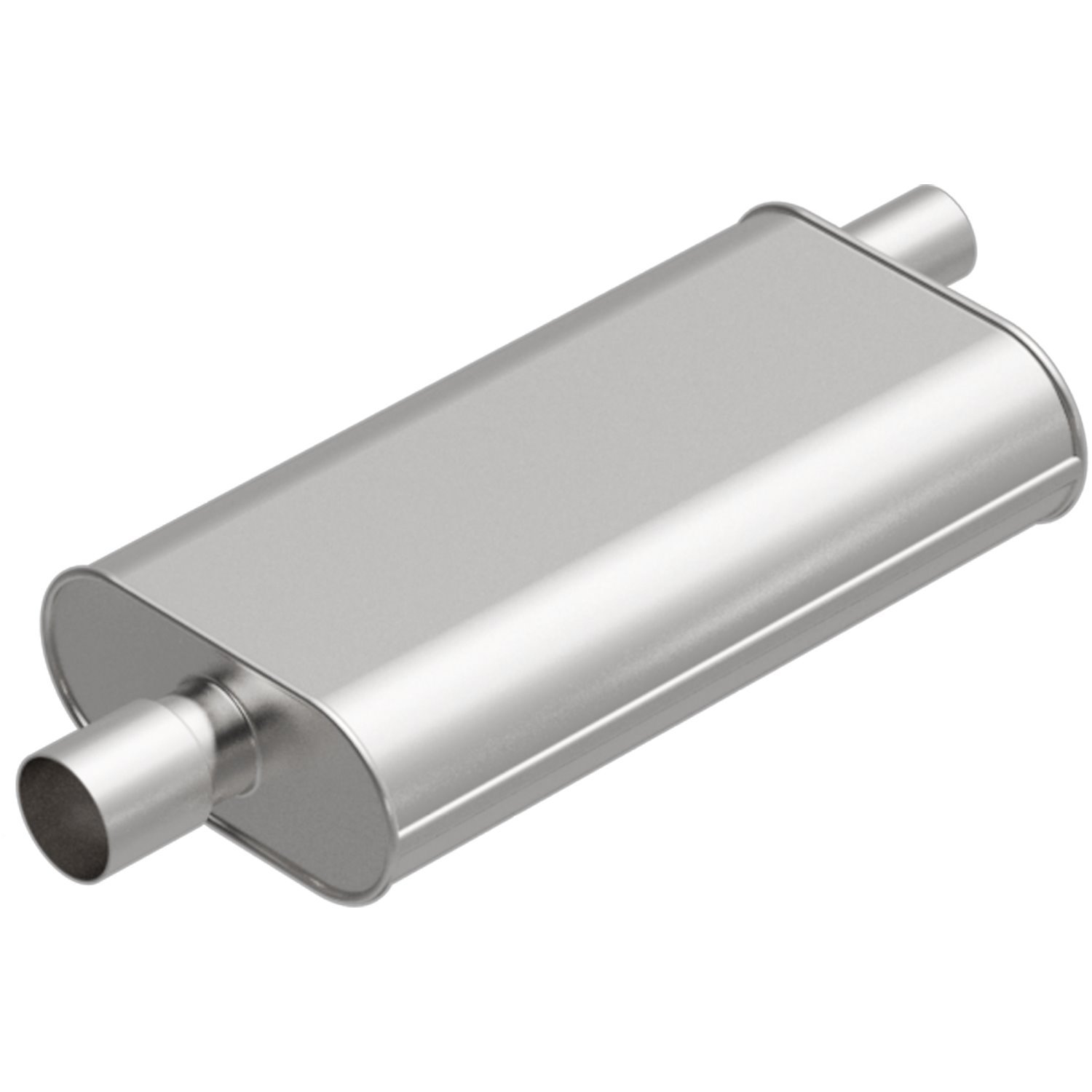 Universal Exhaust Muffler, Oval, Inlet/Outlet: 2 in./2.50 in.