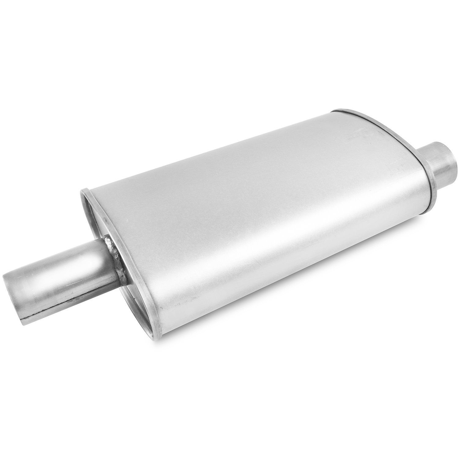 Universal Exhaust Muffler, Oval, Inlet/Outlet: 2 in., Offset/Center